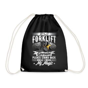 Forklift driver - Drawstring Bag - black - Front