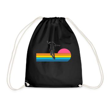 Skater Skateboard - Drawstring Bag - black - Front
