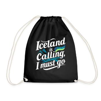 Souvenir de l’Islande L’Islande m’appelle, je dois y aller - Sac de sport léger - noir - Devant