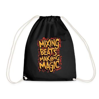 DJ - Mixing Beats Making Magic - Turnbeutel - Schwarz - Vorne