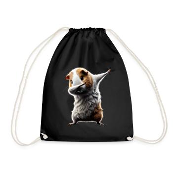 Funny Dabbing Guinea Pig Animal Lover Animal - Drawstring Bag - black - Front