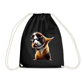 Funny Dabbing Guinea Pig Animal Lover Animal - Drawstring Bag - black - Front