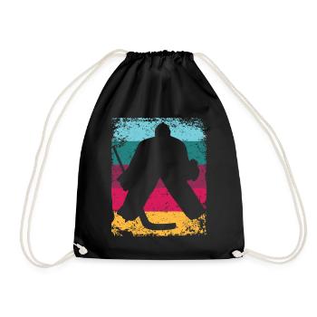 Ice Hockey Players Vintage Ice Hockey - Drawstring Bag - black - Front