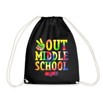 Peace Out Mittelschule Klasse von 2024 Tie Dye - Turnbeutel - Schwarz - Vorne