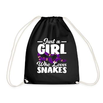 Snake Girl Loves - Drawstring Bag - black - Front