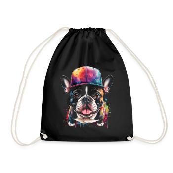 Bouledogue Français Snapback Cap Frenchie Dog - Sac de sport léger - noir - Devant