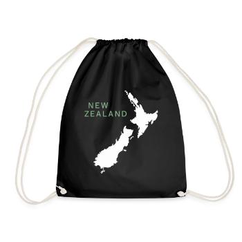 New Zealand Souvenir Map New Zealand - Drawstring Bag - black - Front