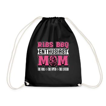 Ribs BBQ Enthusiast Mom The Grilled Meat Lover - Turnbeutel - Schwarz - Vorne
