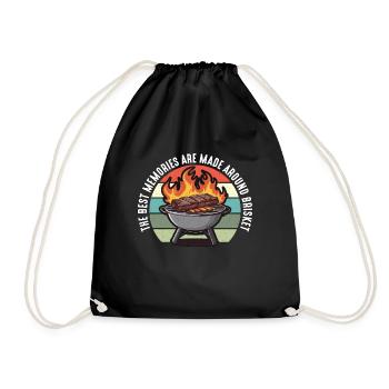 Brisket Barbeque The Best Memories Are Grilling - Drawstring Bag - black - Front