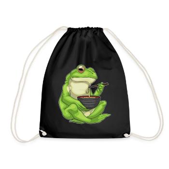 Frog Cook Ramen Cooking - Drawstring Bag - black - Front