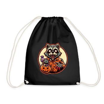 Zombie raton laveur Drôle Amateur de raton laveur - Sac de sport léger - noir - Devant