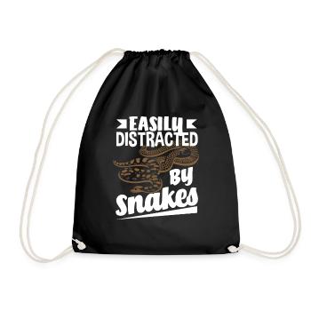 Snake Distracted - Drawstring Bag - black - Front