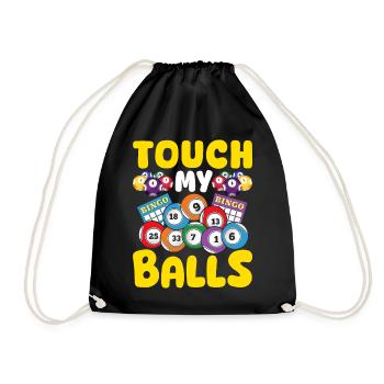 Touch My Balls Bingo Drôle Jeu Caller Bingo - Sac de sport léger - noir - Devant
