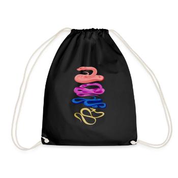 Retro Snakes - Drawstring Bag - black - Front