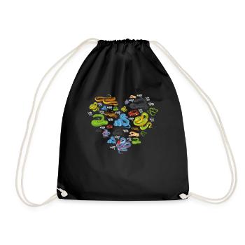 Heart Snakes - Drawstring Bag - black - Front