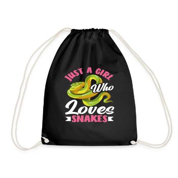 Girl Loves Snakes - Drawstring Bag - black - Front