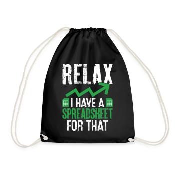 Relax I Have A Spreadsheet for That Funny CPA - Drawstring Bag - black - Front