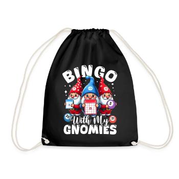 Bingo avec mes gnomies Bingo drôle Gnome Bingo - Sac de sport léger - noir - Devant