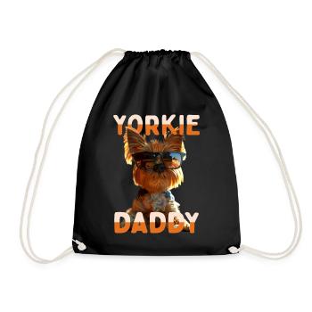 Yorkie Daddy Papa Fête des Pères Dad Yorkshire Terrier - Sac de sport léger - noir - Devant