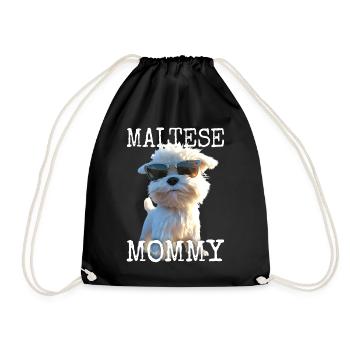 Maltais Maman Maman Fête des mères Maman Mignon Maltais - Sac de sport léger - noir - Devant