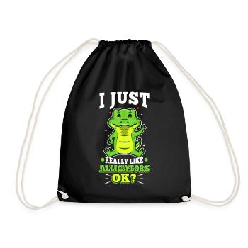 I just really like alligators - Drawstring Bag - black - Front