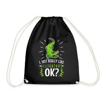 I just really like alligators - Drawstring Bag - black - Front