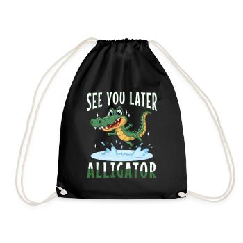 See You Later Alligator - Drawstring Bag - black - Front