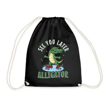 See You Later Alligator - Drawstring Bag - black - Front