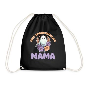 Halloween groovy Mama Geist Hippie Blumen Vintage - Turnbeutel - Schwarz - Vorne