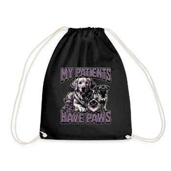 Veterinary Nurse My Patients Have Paws Vet Nursing - Drawstring Bag - black - Front