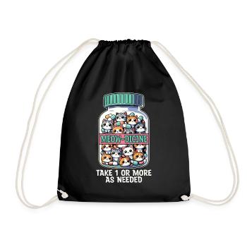 Veterinary Nurse Meow-dicine Take 1 Animal Lover - Drawstring Bag - black - Front
