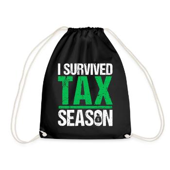 I Survived Tax Season Funny Accounting CPA - Drawstring Bag - black - Front