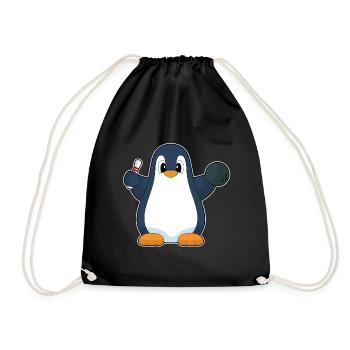 Pinguin Bowling Bowlingkugel Pin - Turnbeutel - Schwarz - Vorne