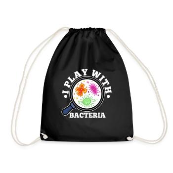 I play with bacteria - Drawstring Bag - black - Front