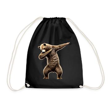 Drôle Dabbing Ours Amoureux des animaux Zoo Ours Animal - Sac de sport léger - noir - Devant