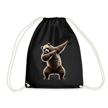 Drôle Dabbing Ours Amoureux des animaux Zoo Ours Animal - Sac de sport léger - noir - Devant