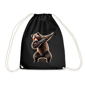 Drôle Dabbing Ours Amoureux des animaux Zoo Ours Animal - Sac de sport léger - noir - Devant