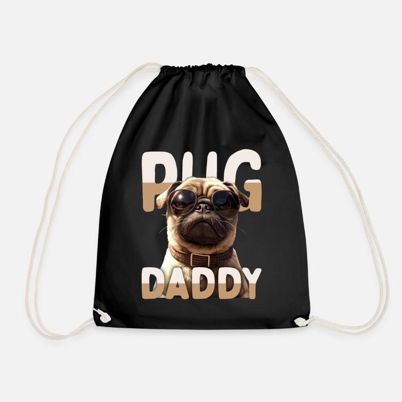 Pug Daddy Mops Papa Vatertag Pug Dad Süßer Mops - Turnbeutel - Schwarz