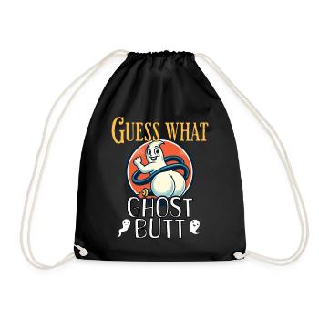 Guess What Ghosts Butt Funny Ghosts Saying - Drawstring Bag - black - Front