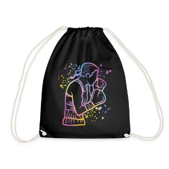Boxing Fighter Kids Boxing Match Boxer - Drawstring Bag - black - Front