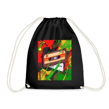 Rastafari Music Vibes Only Rasta Jamaica Reggae - Drawstring Bag - black - Front