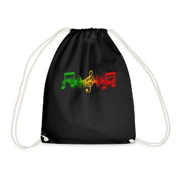 Rastafari Music Vibes Only Rasta Jamaica Reggae - Drawstring Bag - black - Front