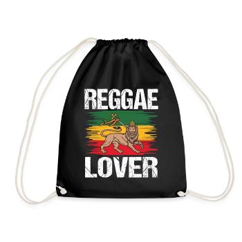 Rastafari Music Vibes Only Rasta Jamaica Reggae - Drawstring Bag - black - Front