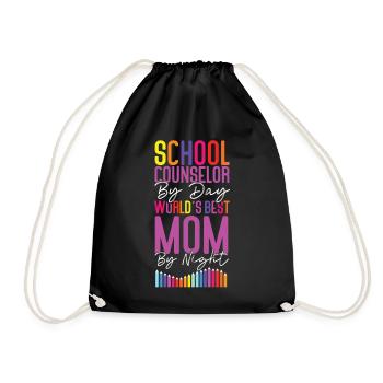 School Counselor Mom School - Drawstring Bag - black - Front
