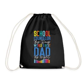 School Counselor Dad School - Drawstring Bag - black - Front