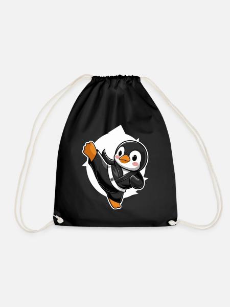 Ninja Pinguin Karate Meister - Turnbeutel - Schwarz