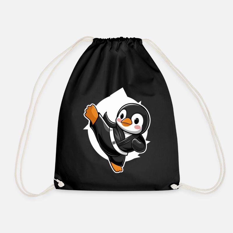 Ninja Pinguin Karate Meister - Turnbeutel - Schwarz