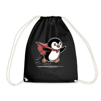 Pingouin mignon en costume de super-héros - Sac de sport léger - noir - Devant