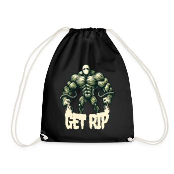 Get RIP Funny Pun Saying Halloween Zombie - Drawstring Bag - black - Front