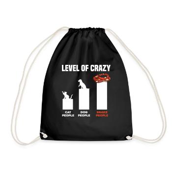 Funny snake owner - Drawstring Bag - black - Front